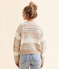 Pointelle Cropped Sweater
