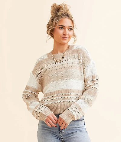 Pointelle Cropped Sweater