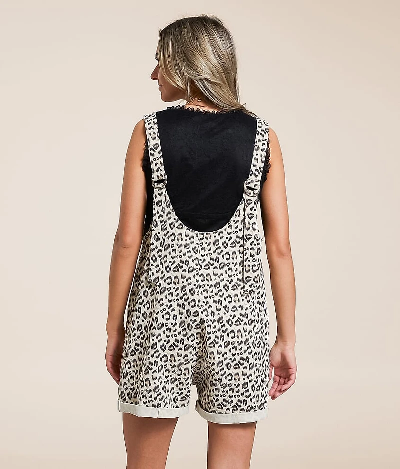Leopard Print Overall Short