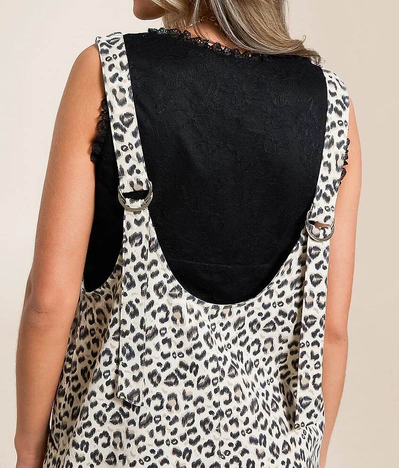 Leopard Print Overall Short
