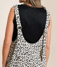 Leopard Print Overall Short