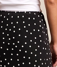 Satin Polka Dot Midi Skirt