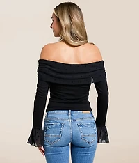 Polka Dot Off The Shoulder Top