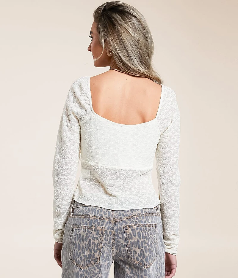 Twisted Floral Lace Top