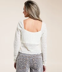Twisted Floral Lace Top