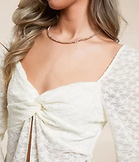 Twisted Floral Lace Top