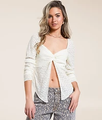 Twisted Floral Lace Top