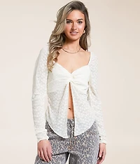 Twisted Floral Lace Top