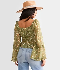 Floral Ruffle Top