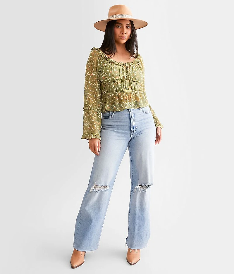 Floral Ruffle Top