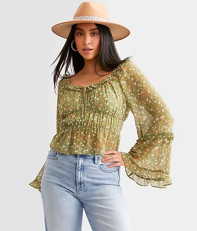 Floral Ruffle Top