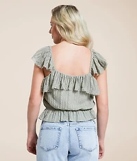 Eyelash Lace Flutter Tank Top