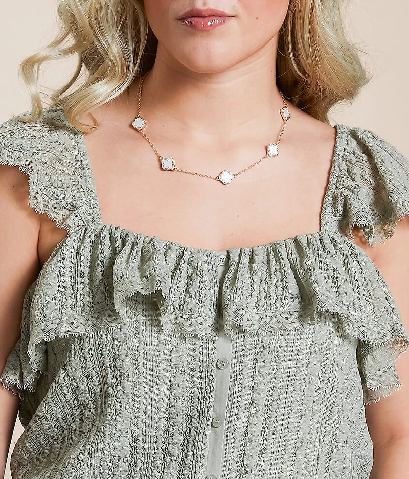 Eyelash Lace Flutter Tank Top