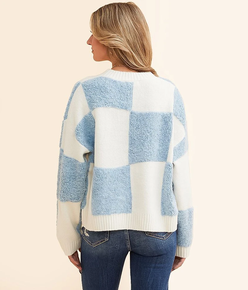 Plush Checkered Sweater