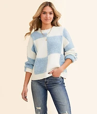 Plush Checkered Sweater