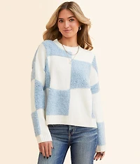 Plush Checkered Sweater