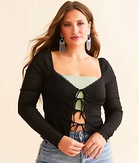Front Tie Lace Top