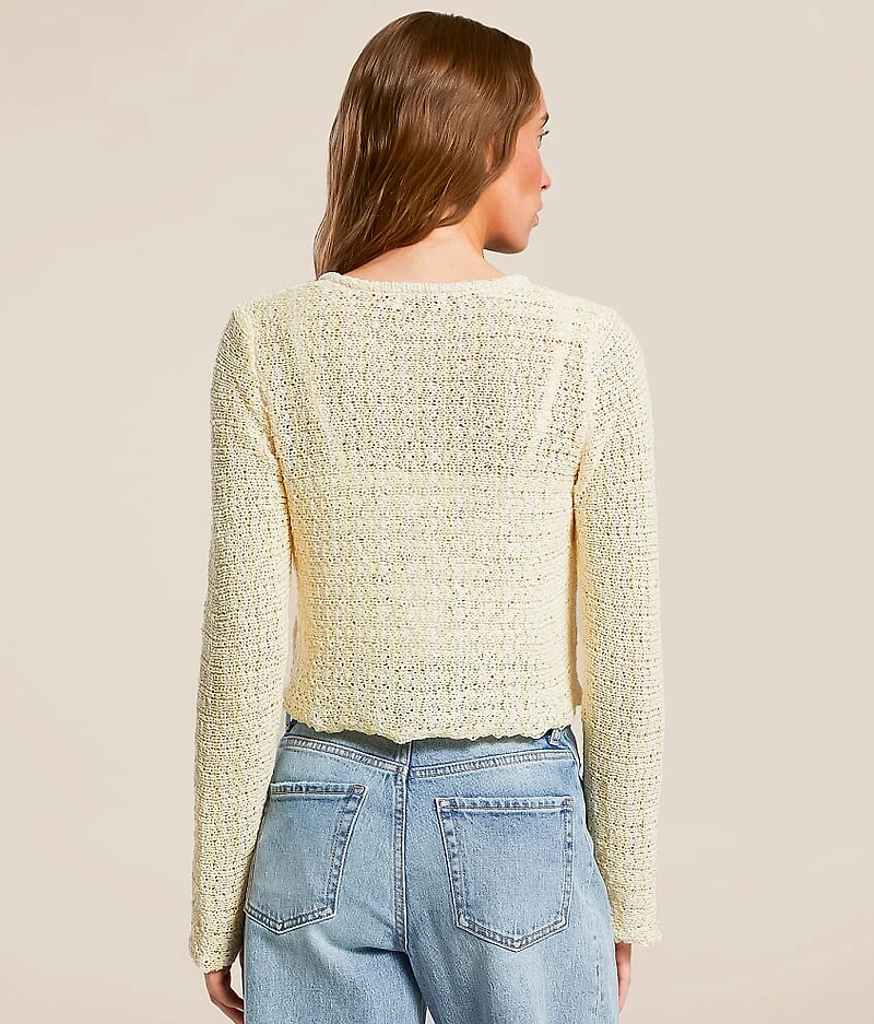 Front Tie Cropped Cardian Sweater