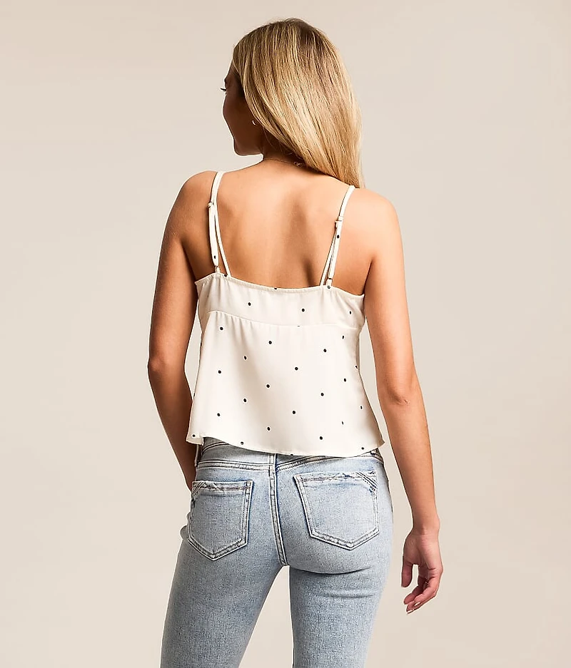 Polka Dot Satin Tank Top
