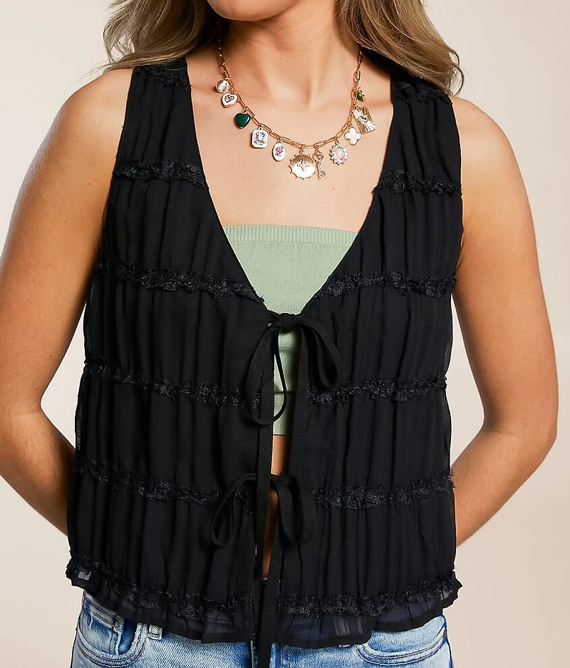 Chiffon Front Tie Tank Top