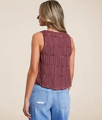 Chiffon Front Tie Tank Top