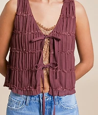 Chiffon Front Tie Tank Top