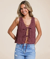 Chiffon Front Tie Tank Top