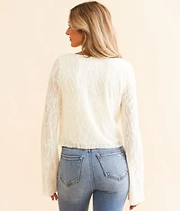 Front Tie Mesh Cropped Top
