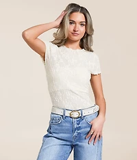 Willow & Root Floral Jacquard Top