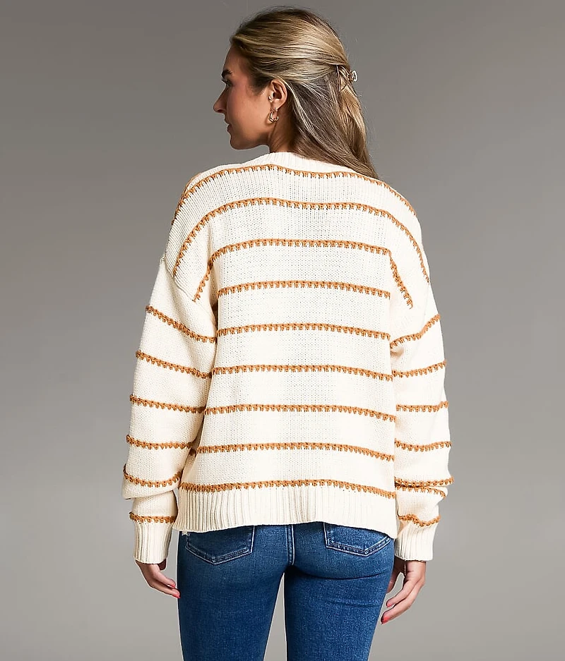 Prep Edit - Striped Cardigan Sweater