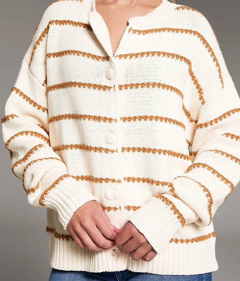 Prep Edit - Striped Cardigan Sweater