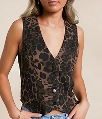 Cheetah Denim Vest
