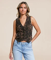 Cheetah Denim Vest