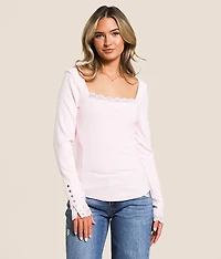 Ribbed Lace Top