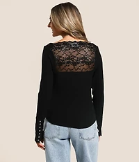 Ribbed Lace Top