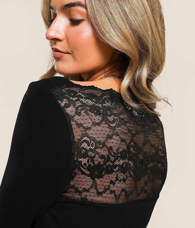 Ribbed Lace Top
