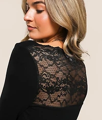 Ribbed Lace Top
