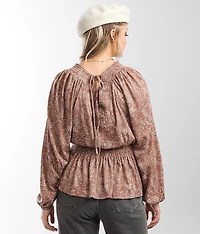 Printed Peplum Top