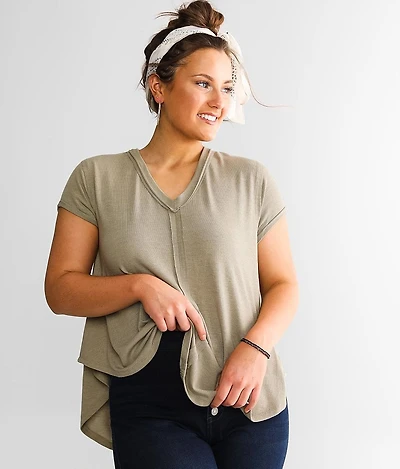 Raw Edge Flowy Top
