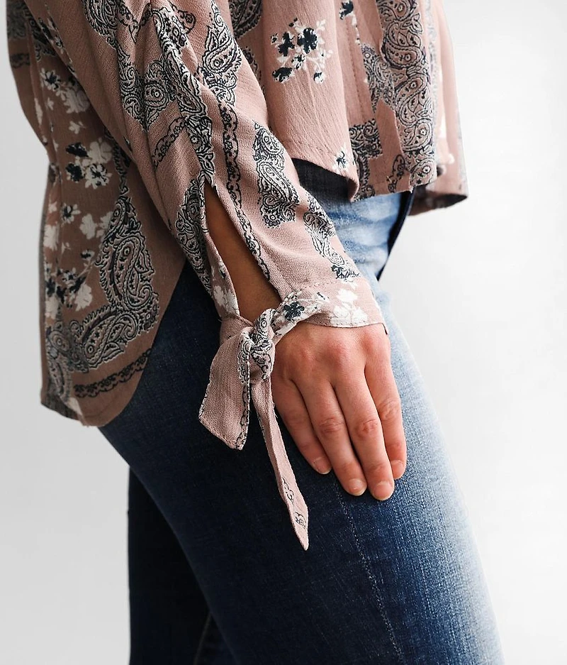 Raw Edge Patchwork Blouse