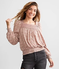 Floral Print Square Neck Top