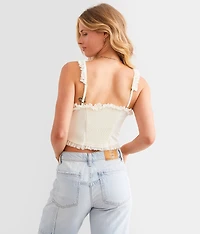 Ruffle Corset Cropped Tank Top