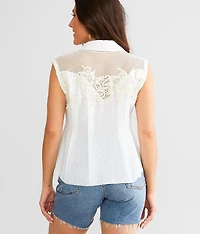 Pieced Crochet Tank Top