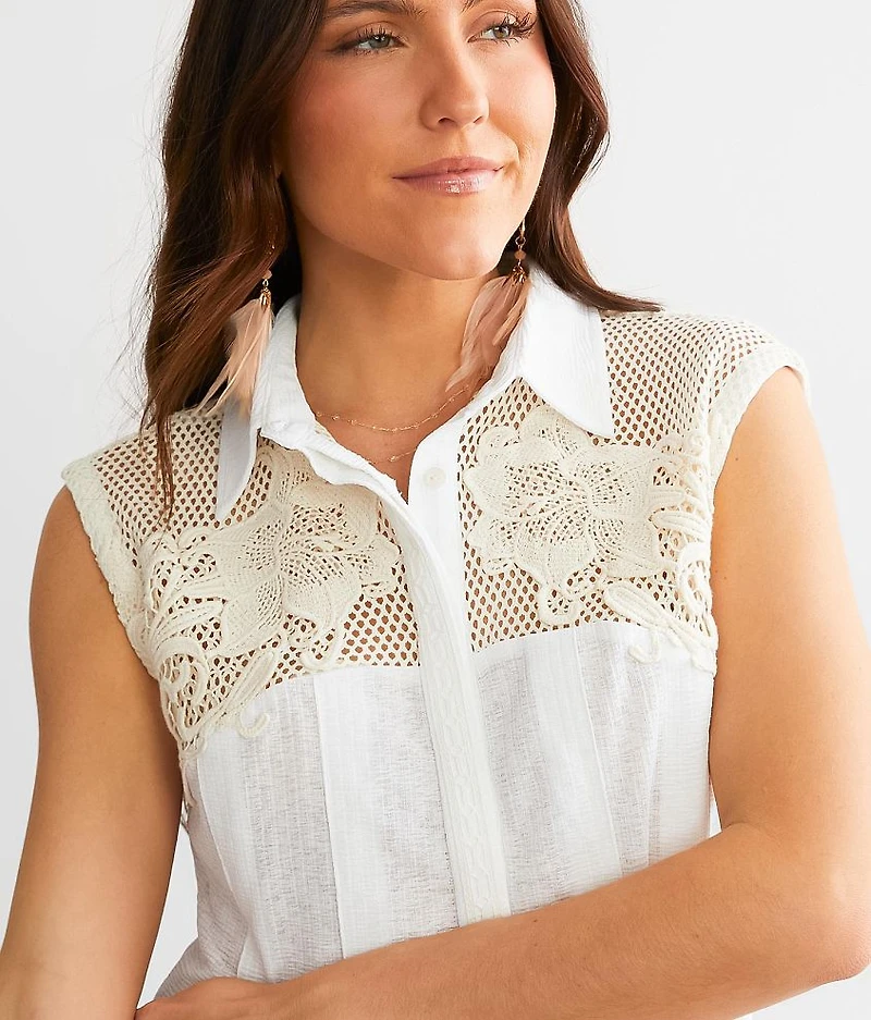 Pieced Crochet Tank Top