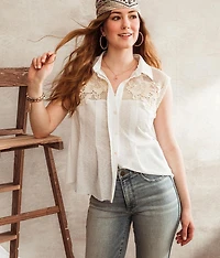 Pieced Crochet Tank Top