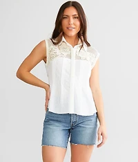 Pieced Crochet Tank Top