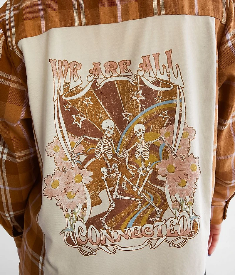 Skeletons Flannel Boyfriend Shirt
