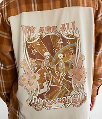 Skeletons Flannel Boyfriend Shirt