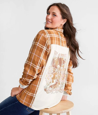 Skeletons Flannel Boyfriend Shirt
