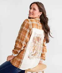 Skeletons Flannel Boyfriend Shirt
